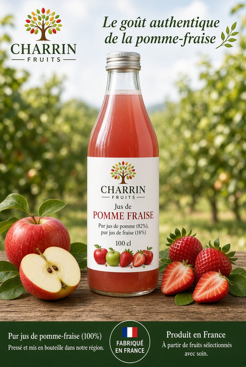 Jus de pomme fraise