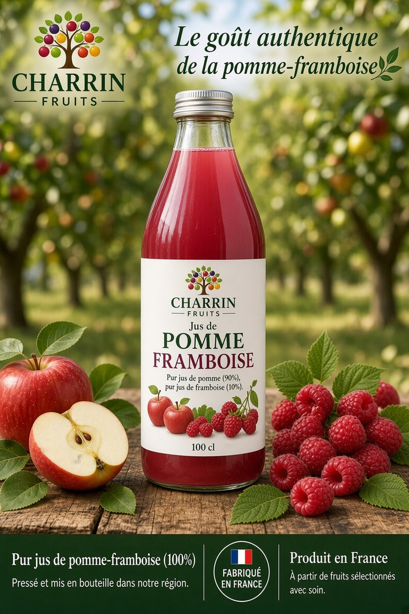 Jus de pomme framboise